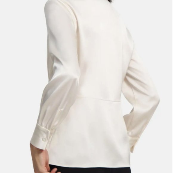THEORY Twist Blouse in Satin NWT Size 8 - Picture 3 of 5